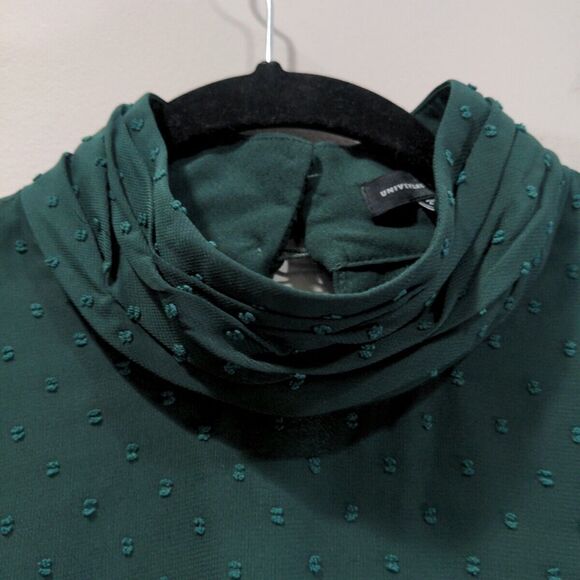 Universal Standard Womens Swiss Dot Blouse Size 6/8 Green Balloon Sleeve Chiffon - Picture 6 of 13